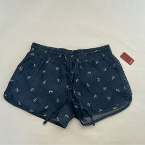 No Boundaries Shorts Womens Juniors 3-5  Denim Walking Anchor Print Jeans NWT
